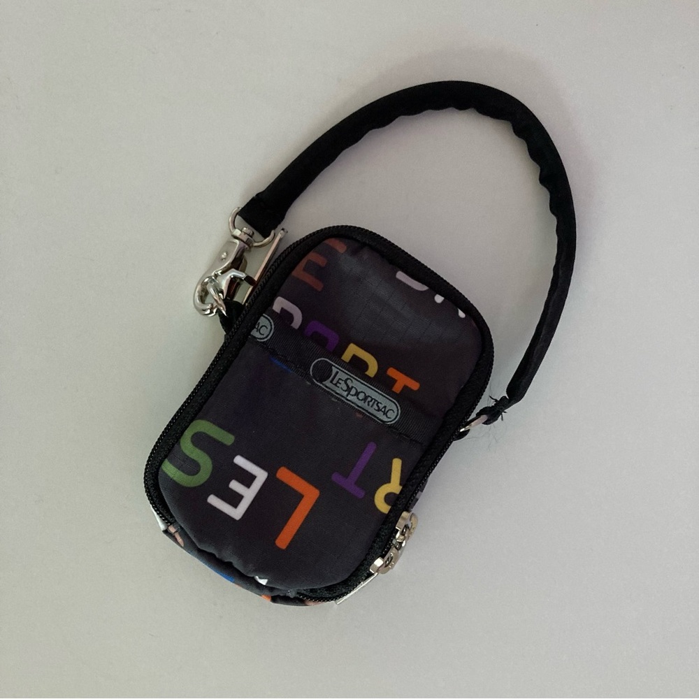 LeSportsac Black Mini Bag with Colorful Letters